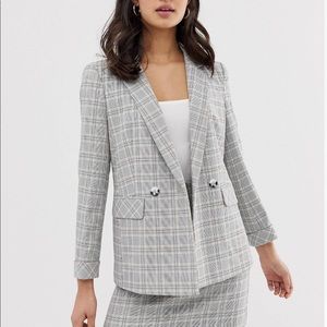 ASOS Miss Selfridge blazer in grey check